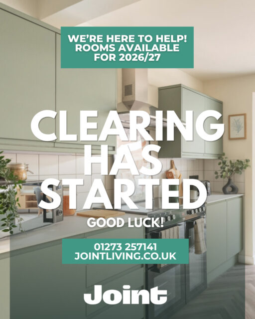 CLEARING HAS STARTED! 🎓‼️⁠
⁠
We’re here to help you find your student accommodation in Brighton, Bath & Bristol 🧡⁠
⁠
Got your uni place but still need a room? Get in touch with us today and we’ll help you find your perfect student home.⁠
⁠
Don’t wait around — rooms are filling up fast! We still have plenty of options available, so get in touch while you can.☎️⁠
⁠
jointliving.co.uk⁠
01273 257141